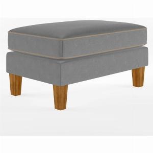 Bangor Fabric Ottoman With Light Walnut Legs In Grey
