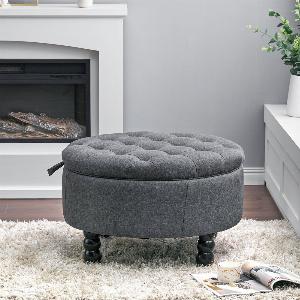 Enjoy 22 Discount on 70cm Round Tufted Cocktail Ottoman with Storage