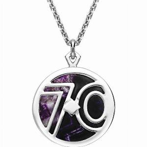 Sterling Silver Blue John Peak District Millstone 70 Double Sided Large Pendant D