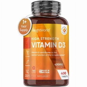 Vitamin D3 Tablets  4000IU 400 Tablets 1 Year Supply I WeightWorld