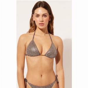 Haut de maillot triangle Calzedonia gris avec rembourrage amovible 30