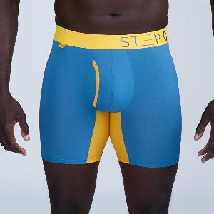 Get 24 Discount on Blue  Orange Boxer Briefs with Fly Feature