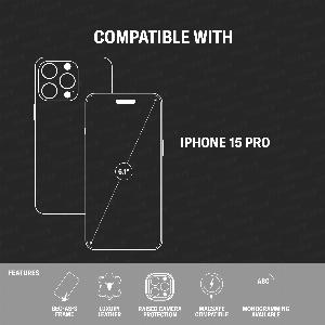 iPhone 15 Pro Leather Bumper Case with MagSafe Charging  Navy Blue