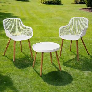 Recycled Plastic Garden Furniture Set White by Croft  2 Seats
