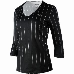 TennisPoint Stripes Haut Manches Longues Edition Spéciale Femmes  Noir  Blanc