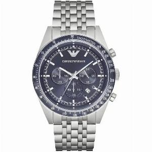 Emporio Armani AR6072 46mm Mens Blue Chronograph Watch