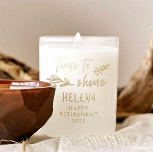 Personalised retirement engraved scented candle   Personalised Thank you Gift For Her For Him For Mum  Letterfest