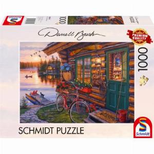 Schmidt Spiele Seehütte mit Fahrrad 1000 Teile Puzzle SchmidtSpiele58531