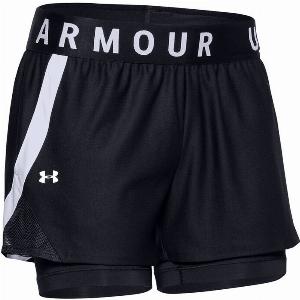 Play Up 2in1 Shorts Damen  Schwarz Weiß