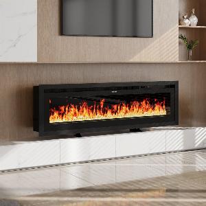 50 Inch Electrical Fireplace with 12 Vibrant Flame Colours Adjustable Heating Modes