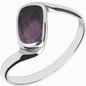 Sterling Silver Blue John Oblong Twist Ring