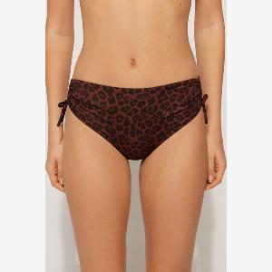 Tezenis Bas de bikini taille haute avec lacets imprimé Savage Brown Femme Marron Taille M
