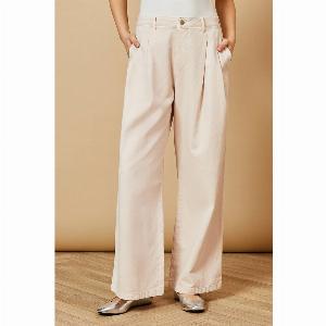 Pleat Front Washed Pink Jeans