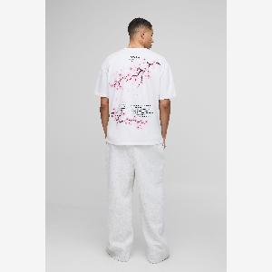 Herren Oversize TShirt mit Cherry Blossom Print White Größe 5XL boohooMAN