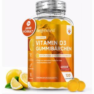 Vitamin D3 Gummibärchen  4000 IE 120 Fruchtgummis  Vegane amp Natürliche Vitamin D mit Zitronengeschmack