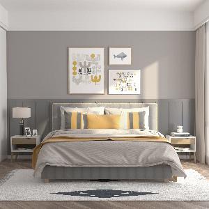 Set di 2 Comodini Moderni con Cassetto e Mensola Bianco e Rovere 30 di sconto