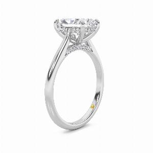 Twinkle Halo Radiant Cut Lab Grown Diamond Engagement Ring  10K White Gold 2 15 CT TW