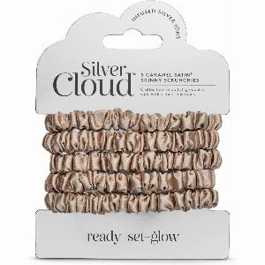 Get 20 Discount on 5Pack of Caramel Silver Cloud Skinny Hair Scrunchies