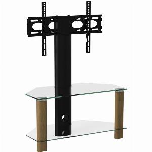Clevedon Glass TV Stand With Bracket In Light Oak