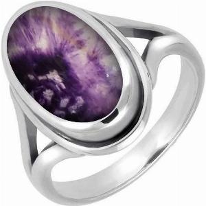 Sterling Silver Blue John Oval Ridged Ring