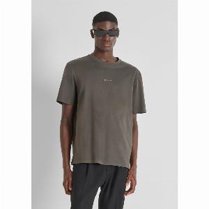 Tshirt relaxed fit in jersey di cotone con logo stampato effetto sponge