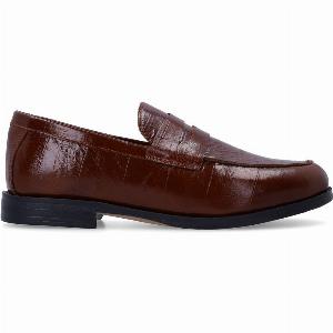 Bordeauxrote Loafer aus Lackleder
