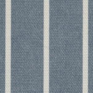 ANTE DECOR Burgess Printed Cotton Stripe Fabric Blue
