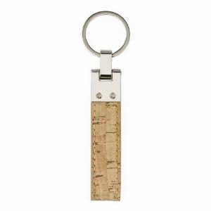 Promotional Cork keyring Elowen  brown  branded with your logo
