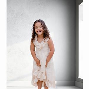 Ruffled neck Sierra flower girl dress