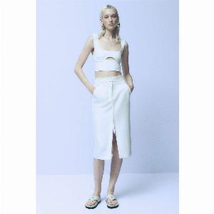 30 Rabatt auf den Midirock aus Viskose und Leinen ESSENTIAL sichern