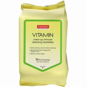 Purederm MakeUp Remover Cleansing Towelettes Vitamin 30 Wet Towelettes