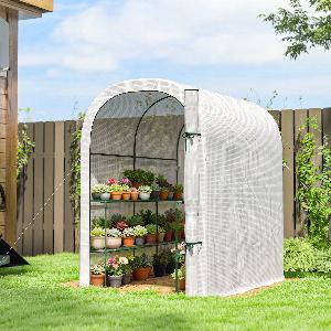 Aosom Offerta sconto del 29% su serra da giardino Outsunny bianca 123x187 cm 8056644391976