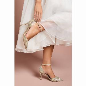 Get 10 Off Tanisha Wide Fit Diamante Ankle Strap Stiletto Court Shoes