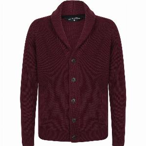 Cardigans Totnes Soft Knit Shawl Neck Cardigan in Claret M Tokyo Laundry
