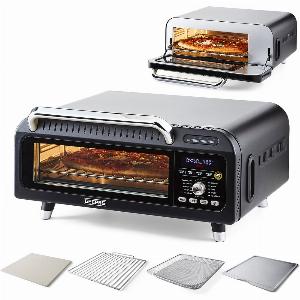 15In1 Black Air Fryer Pizza Oven For Indoor  Outdoor 18L