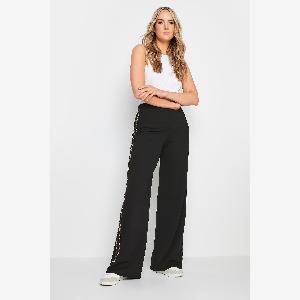Lts Tall Black Leopard Print Stripe Wide Leg Trousers Long  16 Lts  Tall Womens Wide Leg Trousers