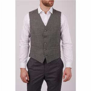 Scott by The Label Regular Fit Grey Pick And Pick Waistcoat