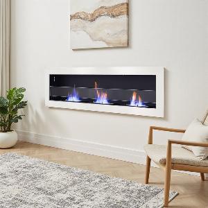 Wall Mounted Stainless Steel Recessed Ethanol Fireplace