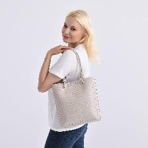 Classic Structured Tote Bag  Beige