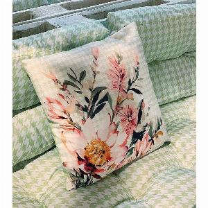Outdoor Kissen mit Blumenmuster wasserabweisend in Weiß und Grün 45x45cm jetzt nur 1232