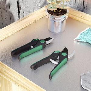Outsunny Gartenwerkzeug Set 2 Stück Garten Werkzeug aus Metall Gartengeräte mit BypassGartenschere AmbossGartenschere Gartenarbeit Set Gartengeschenke für Frauen und Männer GrünSchwarz   Aosom