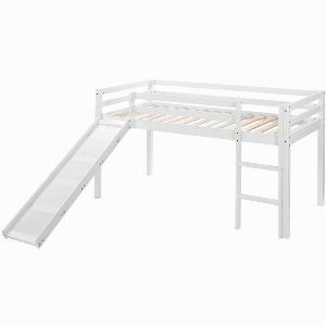 SantaFe European Single High Sleeper Bed White SpaceSaving and Stylish Kids Bed