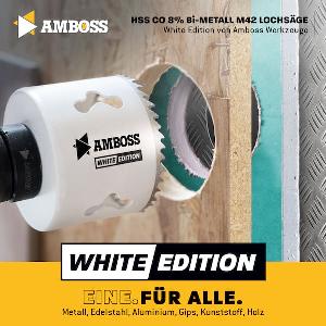 Amboss BiMetall Lochsägen Set White Edition 17  M42 Power Set 17tlg Ø20 bis 83 mm