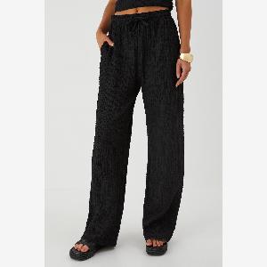 Enjoy 73 Discount on MISSPAP Womens Crinkle Wide Leg Trousers Black Size 16