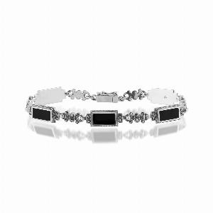Get a 19 discount on an Art Deco rectangular black onyx and marcasite bracelet