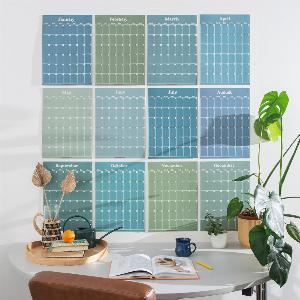 Spacious A3 Undated Wall Planner  12 Pages in Blue  Green Now 1170
