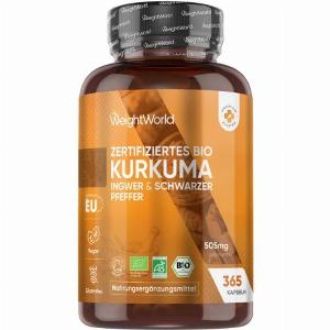 Jetzt 34 sparen Bio Kurkuma mit Ingwer  schwarzem Pfeffer 365 Kapseln