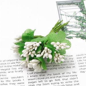 White Series Artificial Flower Cherry Stamens Berries Bundle DIY Cake Christmas Wedding Gift Box Wre 06