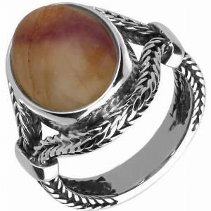 Sterling Silver Blue John Oval Split Shoulder Foxtail Ring D