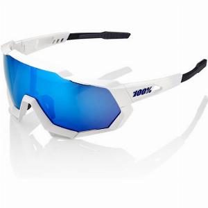 Lunettes 100 Speedtrap Blanc Mat Verres Miroir Hyper Bleu